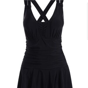 ➕Rosegal Ruched Skirted Swimsuit